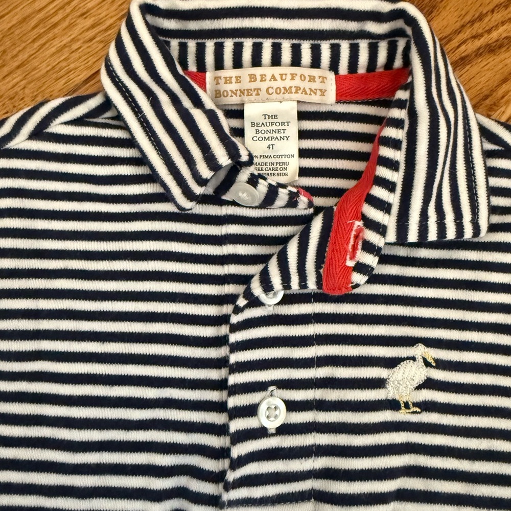 The Beaufort Bonnet Company Navy and White Striped Polo - Picture 2 of 2